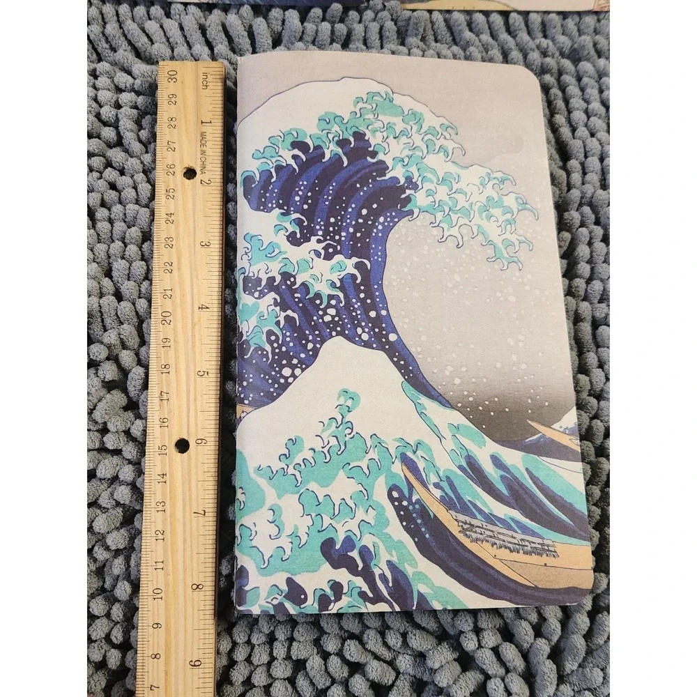 Chinese Lined‎ Journals with Ocean, Mountains, Tree Scenes Haiku Style Set of 3